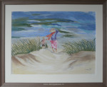 Marja Feer, pastel tekening, passe-partout en inlijsten
